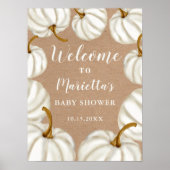 ホワイトリトルカボキンクラフト歓迎ベビーシャワー ポスター (正面)