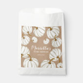 ホワイトリトルカボキンクラフト秋ベビーシャワー フェイバーバッグ (正面)