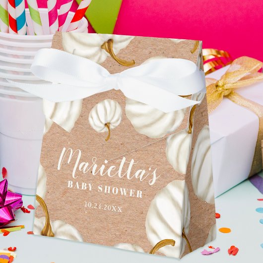 ホワイトリトルカボキンクラフト秋ベビーシャワー フェイバーボックス