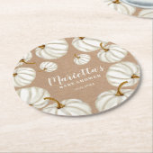 ホワイトリトルカボキンクラフト秋ベビーシャワー ラウンドペーパーコースター (アングル)