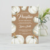 ホワイトリトルカボキンクラフト秋ベビーシャワー 招待状 (スタンド正面)