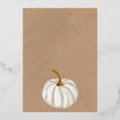 ホワイトリトルカボキンクラフト秋ベビーシャワー 箔招待状 (裏面)