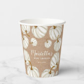 ホワイトリトルカボキンクラフト秋ベビーシャワー 紙コップ (裏面)