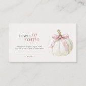 ホワイトリトルカボチャピンクボウガールおむつラッフル エンクロージャーカード (正面)