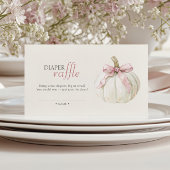 ホワイトリトルカボチャピンクボウガールおむつラッフル エンクロージャーカード