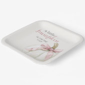 ホワイトリトルカボチャピンクボウガールベビーシャワー ペーパープレート (傾斜あり)