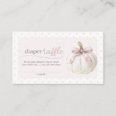 ホワイトリトルカボチャピンク水玉模様おむつラッフル エンクロージャーカード (正面)