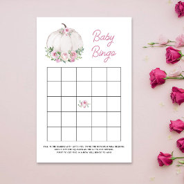 ホワイトリトルカボチャベビービンゴゲームカード