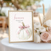 ホワイトリトルカボチャ水玉模様赤ちゃんシャワーの好意 ポスター