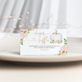 ホワイトリトルカボチャ秋おむつラッフルチケット エンクロージャーカード