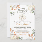 ホワイトリトルパンプキンがやってくる カップルシャワー 招待状 (正面)