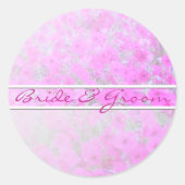 ホワイトリネンステッカーのピンクペチュニア ラウンドシール (正面)