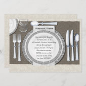 ホワイトリハエレガントーサルディナー招待状 招待状 (正面/裏面)