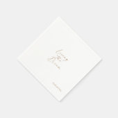 ホワイトリビングザドリーム金ゴールドタイポグラフィカスタム スタンダードカクテルナプキン (角)