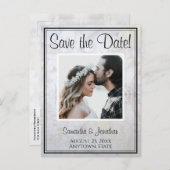 ホワイトリフレクションウェディング日付ポストカードの保存 ポストカード (正面/裏面)