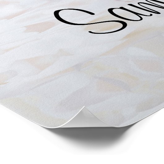 ホワイトリフレクション結婚のウェルカムサイン ポスター (角)