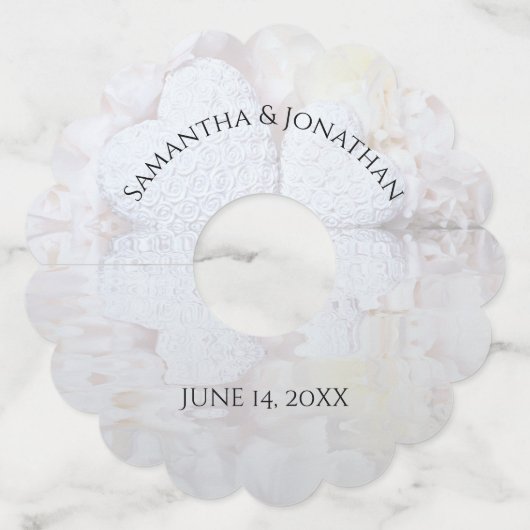 ホワイトリフレクション結婚のワイングラスラベル ワイングラスタグ (裏面)