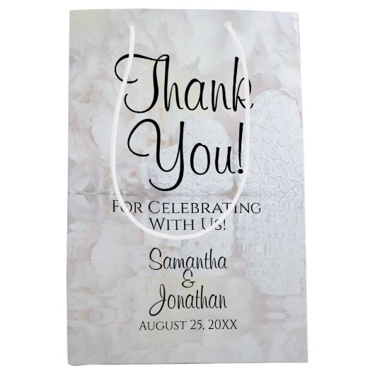 ホワイトリフレクション結婚ズサンキュー抱き枕 ミディアムペーパーバッグ (正面)