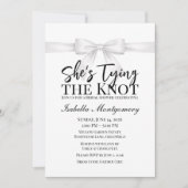 ホワイトリボンのShe's Tying the Knotテーマ 招待状 (正面)