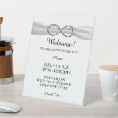 ホワイトリボンシルバーインフィニティ結婚ズの安全性 台座サイン (インサイチュ)