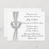 ホワイトリボンシルバースワンズリハーサルディナー招待状 招待状 (正面/裏面)