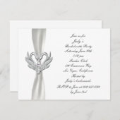 ホワイトリボンシルバースワンバチェロレッテ招待状 招待状 (正面/裏面)