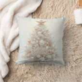 ホワイトリボンツリークッション クッション (ブランケット)