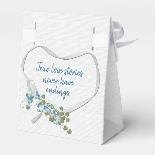 ホワイトリボンハートとアクアフラワーフビーボックス フェイバーボックス (裏面サイド)