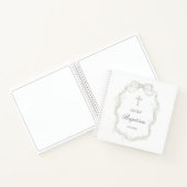 ホワイトリボンベビーズブレスバプティスゲストブック ノートブック (内部)