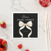 ホワイトリボンボウブライダルシャワー スタンダードカクテルナプキン (インサイチュ)