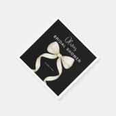 ホワイトリボンボウブライダルシャワー スタンダードカクテルナプキン (角)