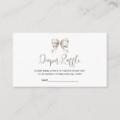 ホワイトリボンヴィンテージベビーシャワーおむつラッフル エンクロージャーカード (正面)