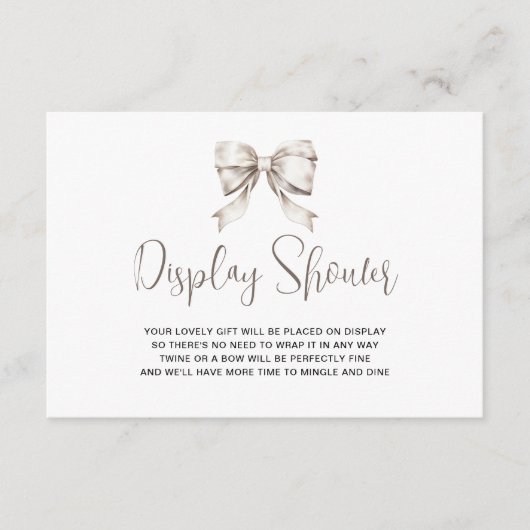 ホワイトリボンヴィンテージ表示シャワー エンクロージャーカード (正面)