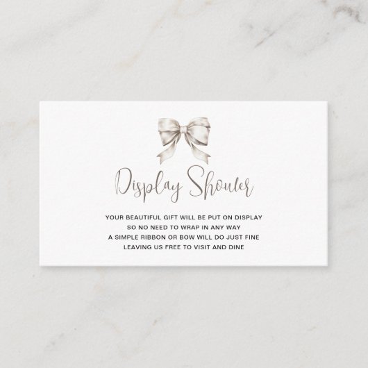ホワイトリボンヴィンテージ表示シャワー エンクロージャーカード (正面)