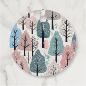 ホワイトリボン冬の森の雪の結晶ベビーシャワー フェイバータグ (裏面)