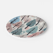 ホワイトリボン冬の森の雪の結晶ベビーシャワー ペーパープレート (アングル)