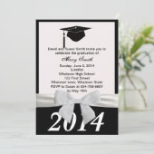 ホワイトリボン卒業招待状 招待状 (スタンド正面)