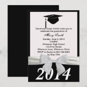 ホワイトリボン卒業招待状 招待状 (正面/裏面)