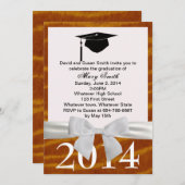 ホワイトリボン及びタイガー卒業招待状 招待状 (正面/裏面)