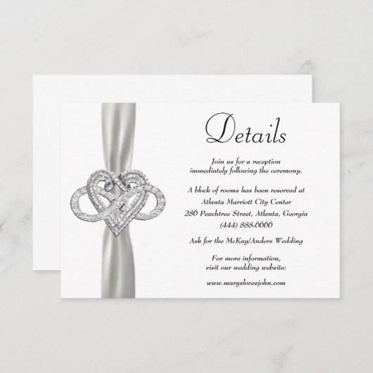 ホワイトリボン無限ハート結婚の詳細 エンクロージャーカード (正面/裏面)