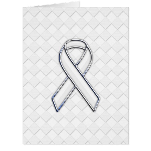 ホワイトリボン認識度オン市松模様にプリント (正面)