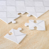 ホワイトリボン認識度オン市松模様にプリント ジグソーパズル (側面)