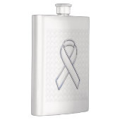 ホワイトリボン認識度オン市松模様にプリント フラスク (右)
