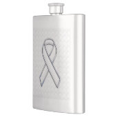 ホワイトリボン認識度オン市松模様にプリント フラスク (左)