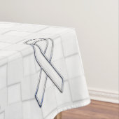 ホワイトリボン認識度チェッカースタイル テーブルクロス (インサイチュ)