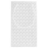 ホワイトリボン認識度市松模様にスタイル スモールペーパーバッグ (裏面)