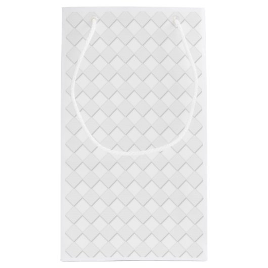 ホワイトリボン認識度市松模様にスタイル スモールペーパーバッグ (裏面)