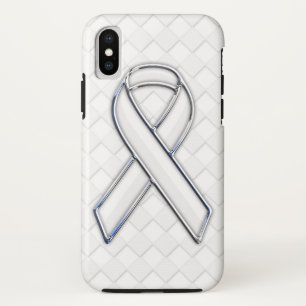 ホワイトリボン認識度市松模様にスタイル iPhone XSケース