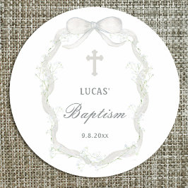 ホワイトリボン赤ん坊の呼吸洗礼 ラウンドシール