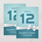 ホワイトリボン ウェディング 席札 テーブルナンバー (正面/裏面)